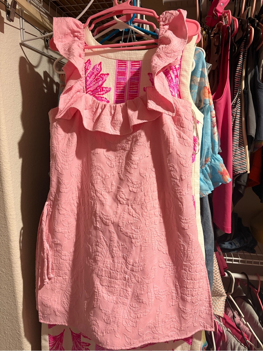 Lilly Pulitzer Pink Ruffled Sleeveless Romper